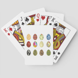 colorful easter eggs poker cards
