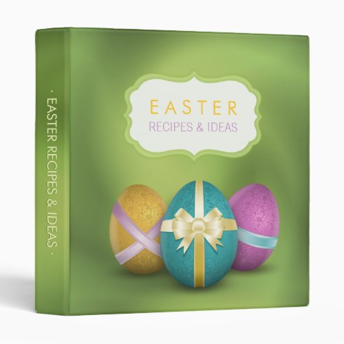 Colorful Easter Eggs Recipes Cookbook binder