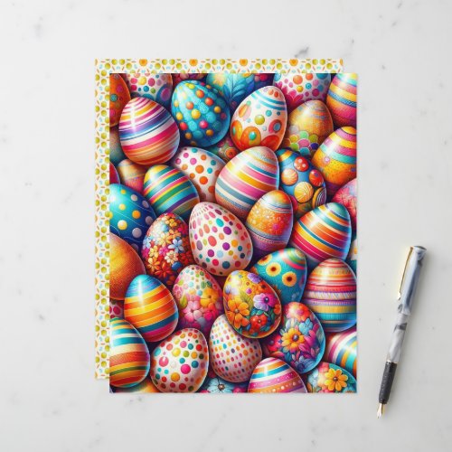 Colorful Easter Eggs Scrapbook Paper