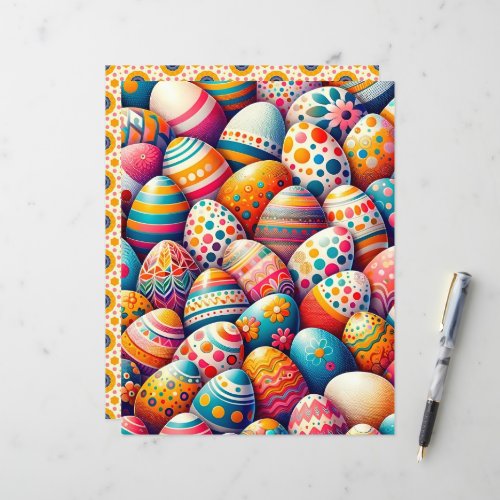 Colorful Easter Eggs Scrapbook Paper