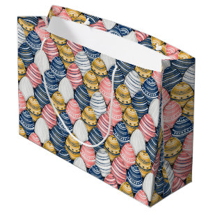 Colorful Easter Eggs Seamless Pattern Large Gift Bag
