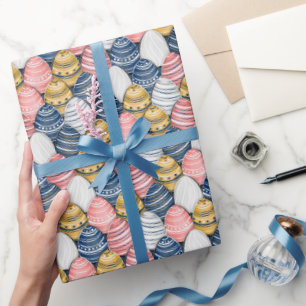 Colorful Easter Eggs Seamless Pattern Wrapping Paper