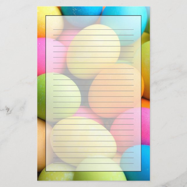 Colorful Easter Eggs Stationery (Front)