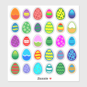 Colorful Easter Eggs Sticker