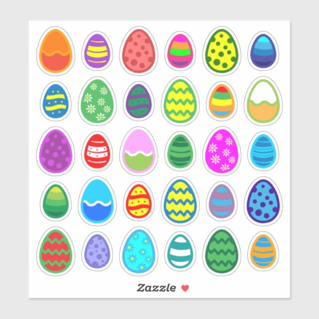 Colorful Easter Eggs Sticker (Sheet)