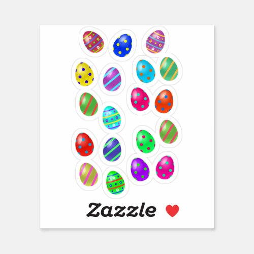 Colorful Easter Eggs Sticker