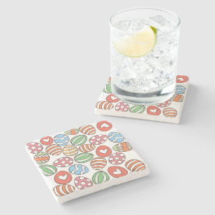 Colorful Easter Eggs Stone Coaster – Spring Decor