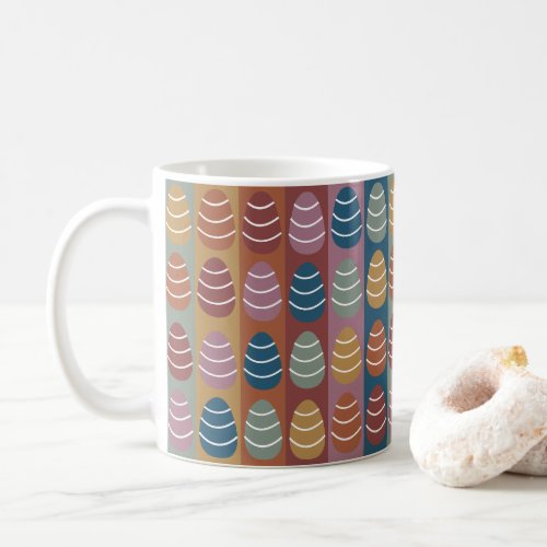 Colorful Easter Eggs Stripes Pattern Happy Easter Coffee Mug
