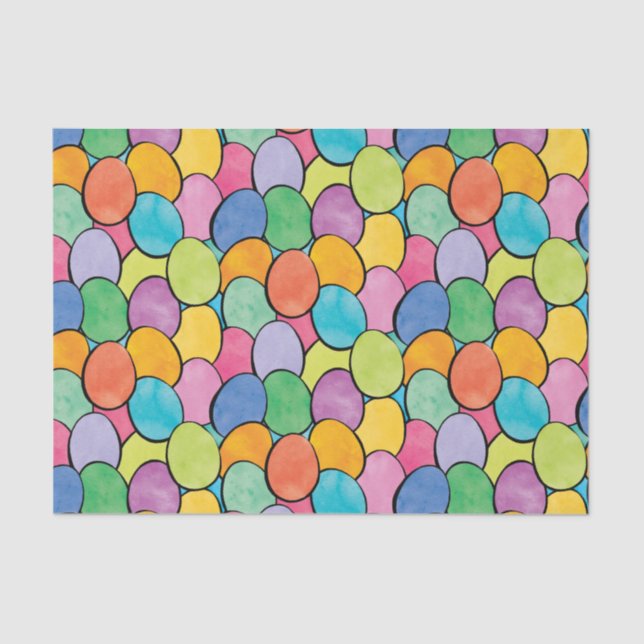 Colorful Easter Eggs Tissue Paper (Front)