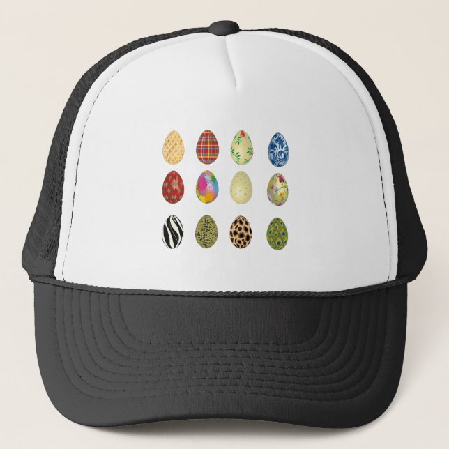 colorful easter eggs trucker hat (Front)