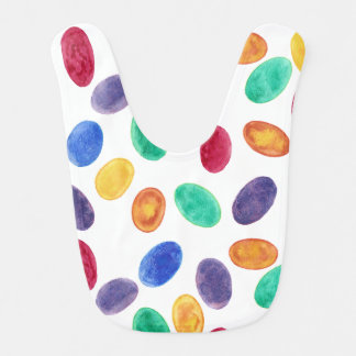 Colorful Easter Eggs Watercolor, Baby Bibs