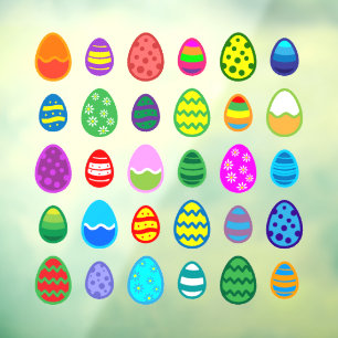 Colorful Easter Eggs Window Cling