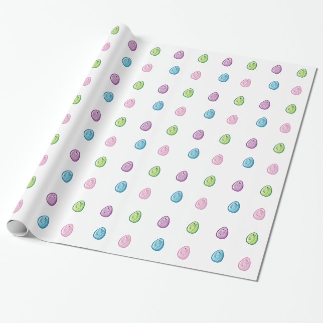 Colorful Easter Eggs Wrapping Paper (Unrolled)