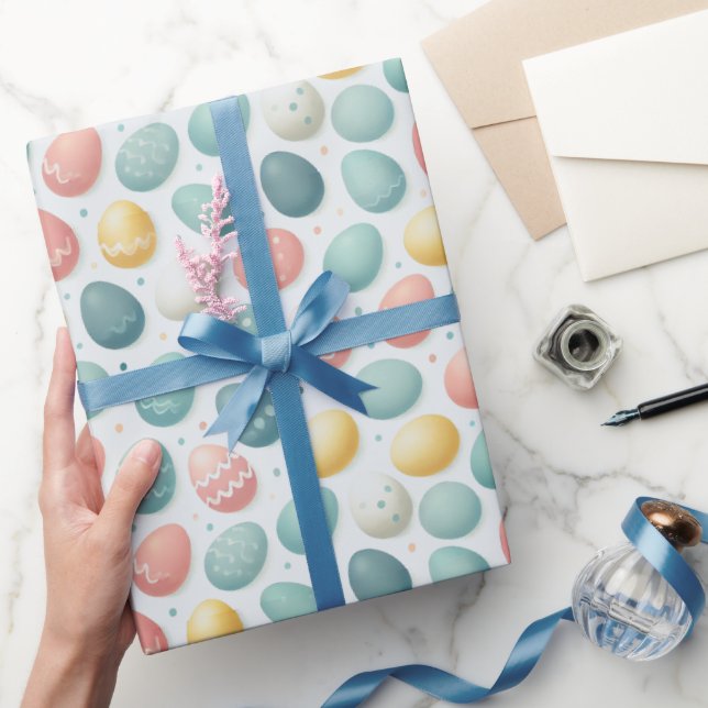 "Colorful Easter Eggs Wrapping Paper  (Gifting)