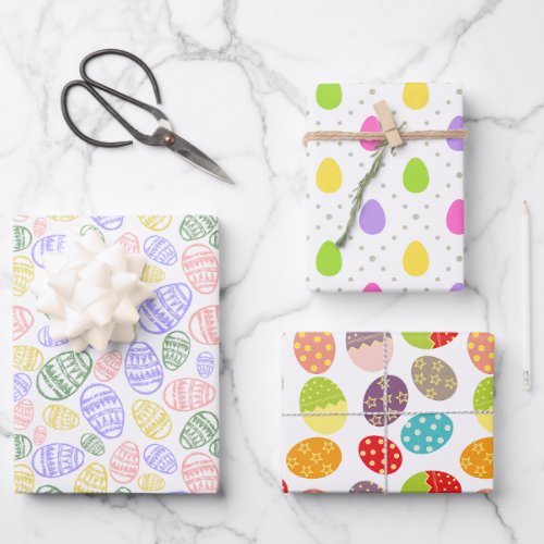 Colorful Easter Eggs Wrapping Paper Sheets