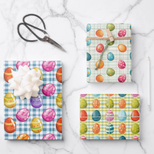 Colorful Easter Eggs Wrapping Paper Sheets