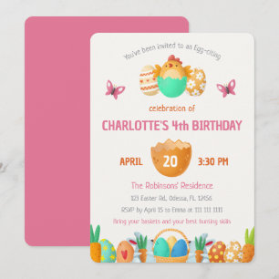 Colorful Easter Girls' Birthday Invitation