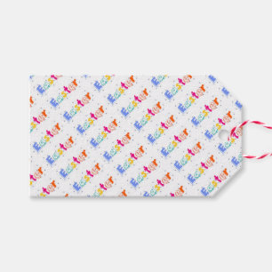 Colorful “Easter” Lettering  Gift Tags