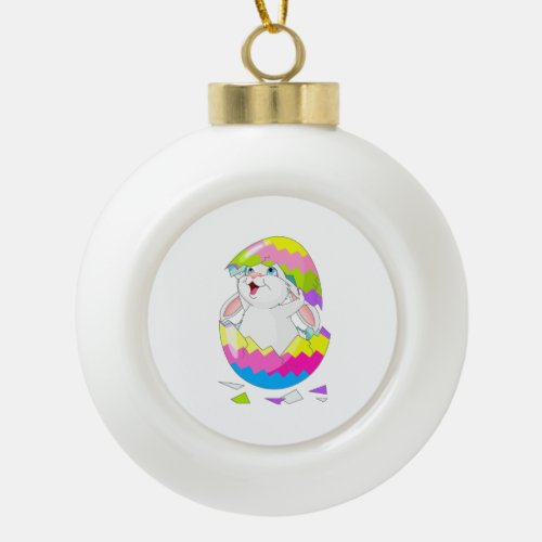 Colorful Easter Market Ceramic Ball Christmas Ornament