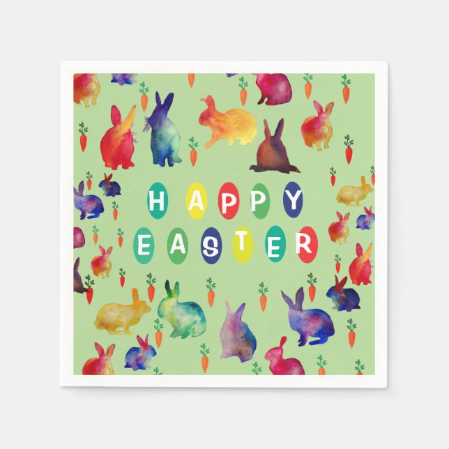 Colorful Easter  Paper Napkins (Front)