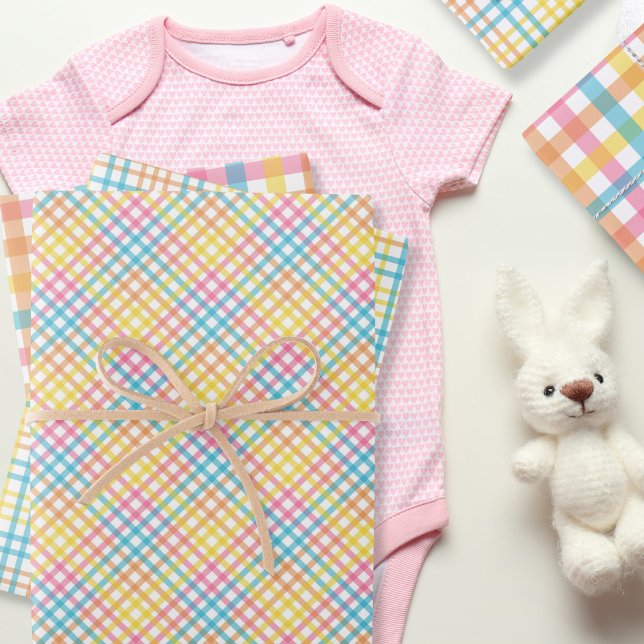 Colorful Easter Plaid Wrapping Paper Sheets (Creator Uploaded)