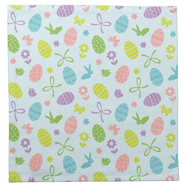 Colorful Easter Spring Pattern | Cloth Napkin (Front)