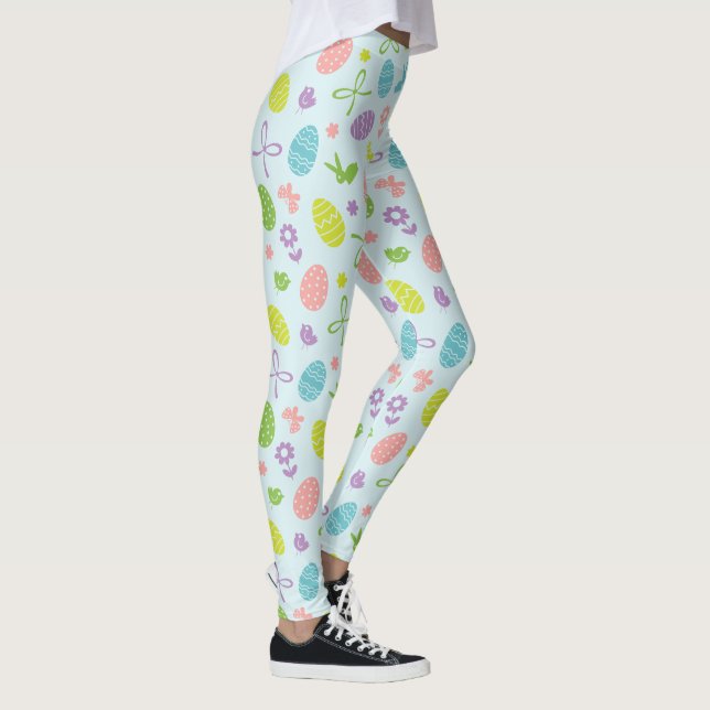 Colorful Easter Spring Pattern | Leggings (Right)