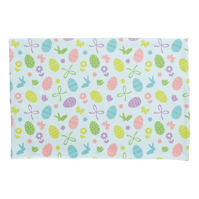 Colorful Easter Spring Pattern | Pillowcase (Front-Left)
