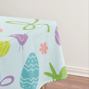Colorful Easter Spring Pattern Tablecloth