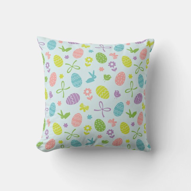 Colorful Easter Spring Pattern | Throw Pillow (Front)