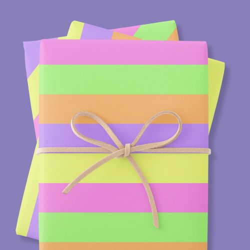Colorful Easter Stripes Wrapping Paper Sheets