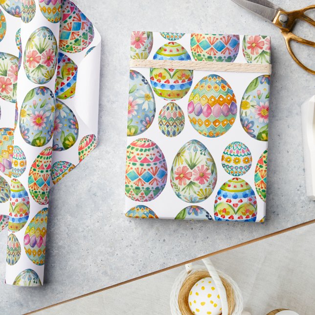 Colorful Easter Whimsical  Egg Pattern Wrapping Paper (Creator Uploaded)