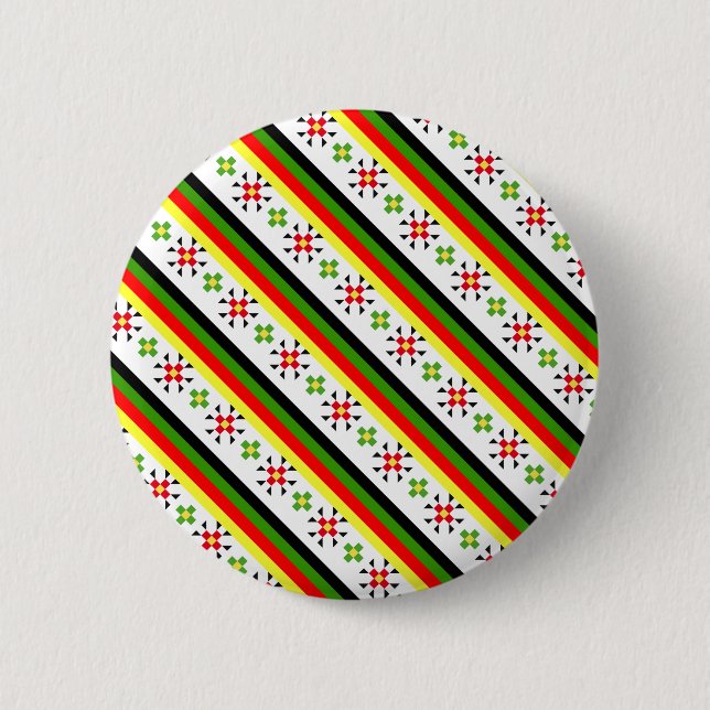 Colorful eastern folk pattern license plate frame button (Front)