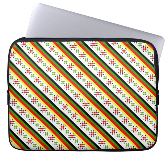 Colorful eastern folk pattern license plate frame laptop sleeve (Front)
