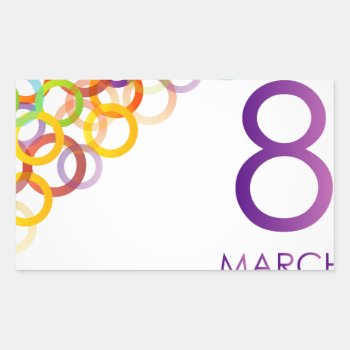 Colorful Ecard For Womens Day Rectangular Sticker by ShawlinMohd at Zazzle