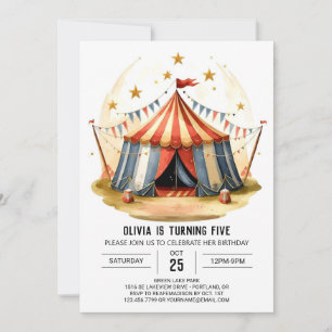 Colorful Editable Delight Circus Birthday Invitation