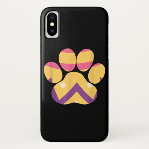 Colorful Egg Easter Paw Funny Dog Cat Lovers Easte iPhone XS Case