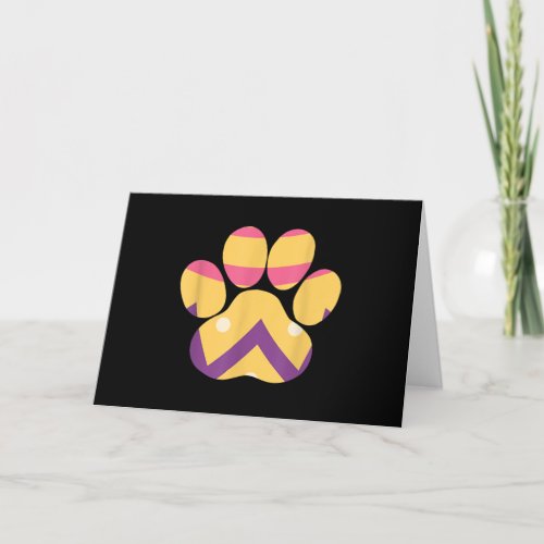 Colorful Egg Easter Paw Funny Dog Cat Lovers Easte Holiday Card
