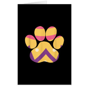 Colorful Egg Easter Paw Funny Dog Cat Lovers Gift Card