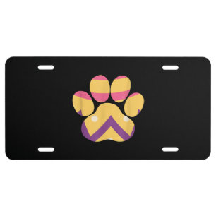 Colorful Egg Easter Paw Funny Dog Cat Lovers Gift License Plate