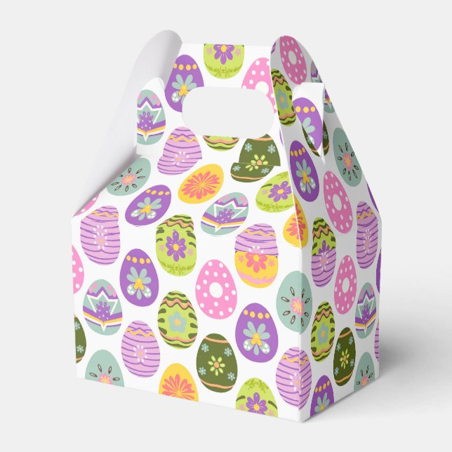 Colorful Egg Pattern Easter Favor Boxes (Back Side)