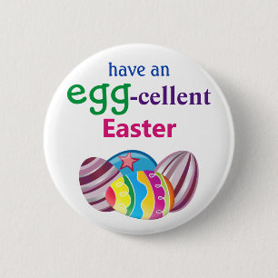 Colorful EGGcellent Easter Egg Button