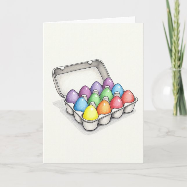 Colorful Eggs Carton Art Card (Front)