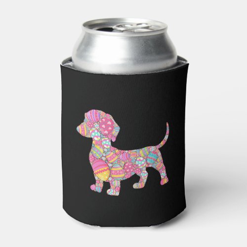 Colorful Eggs Dachshund Dog Puppy Easter Can Cooler
