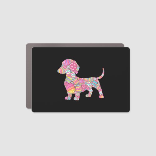 Colorful Eggs Dachshund Dog Puppy Easter Car Magnet