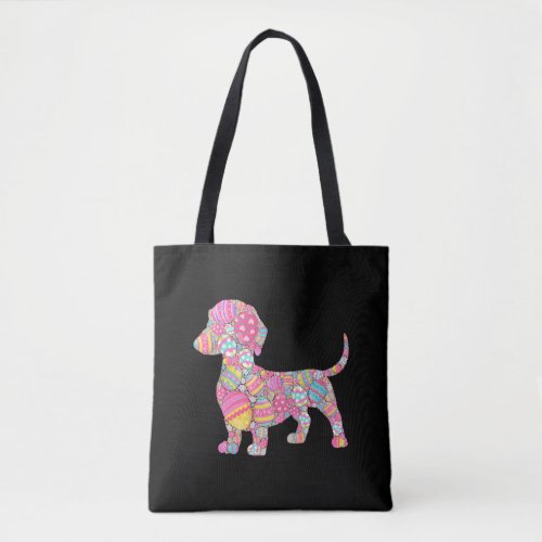 Colorful Eggs Dachshund Dog Puppy Easter Tote Bag