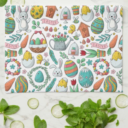 Colorful Eggs Easter Kitchen Towel