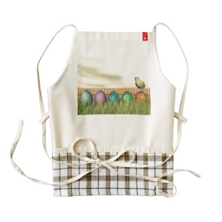 Colorful eggs for easter - 3D render Zazzle HEART Apron