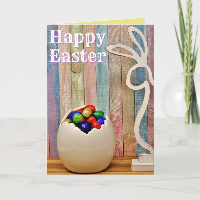Colorful Eggs Happy Easter Card (Front)