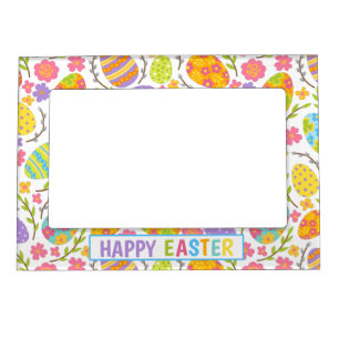 Colorful Eggs Happy Easter Magnetic Frame